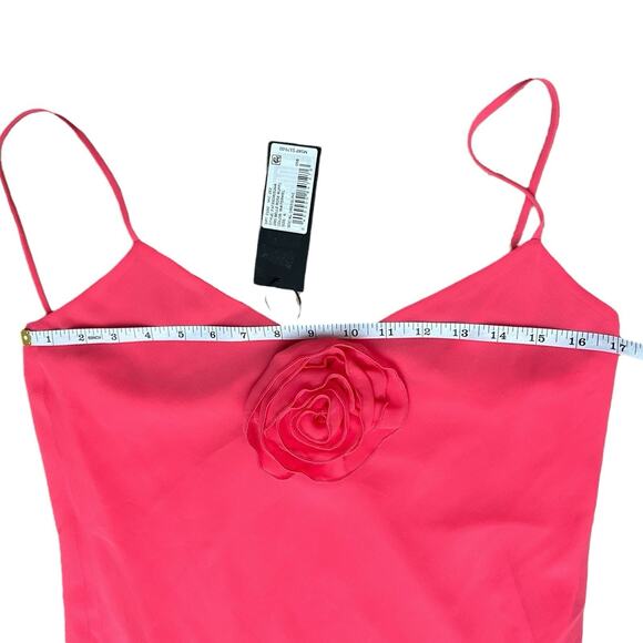 NWT Gianni Bini Sz 6 Y2K Pink Chiffon Ruffle Asymmetric Fairy Bias Cut Dress - Picture 8 of 11